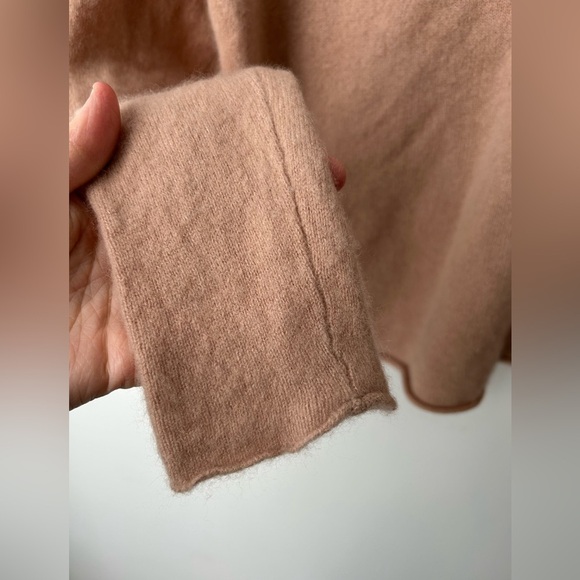 Gobi Cashmere Tan and Green Turtleneck Sweater - Picture 7 of 13